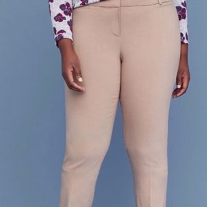 Khaki/tan straight leg pants with stretch